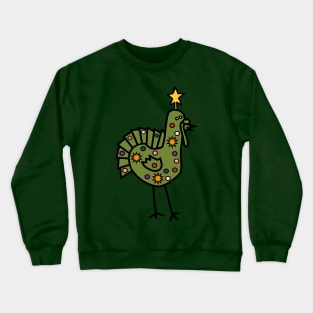 Funny Christmas Tree Thanksgiving Turkey Crewneck Sweatshirt